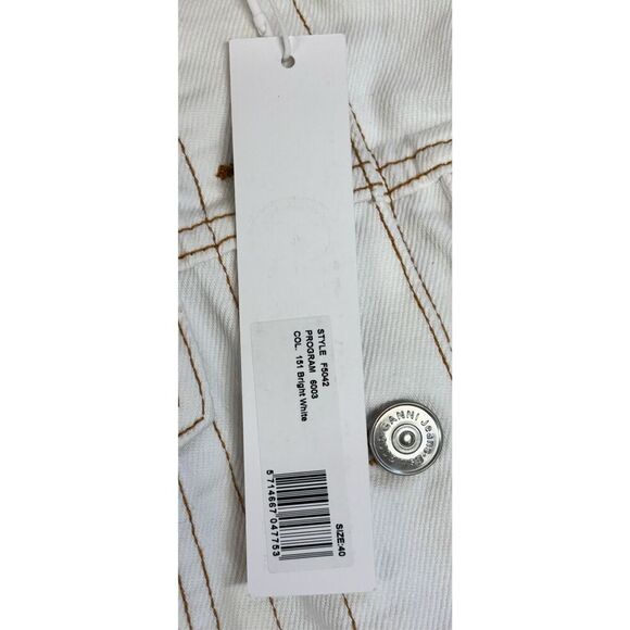 Ganni Bright White Denim Mini Dress NWT Size 40/ US 8/10 - Picture 9 of 10